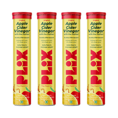 Plix Original Apple Cider Vinegar With The Mother Effervescent Tablet (15 Each) Lemon Masala