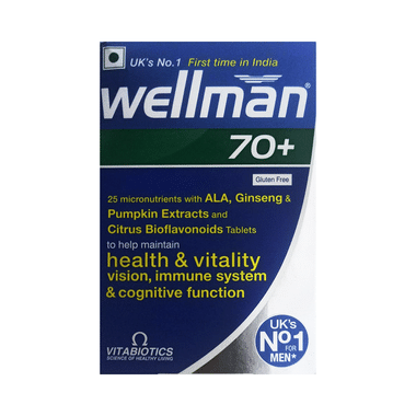 Wellman 70+ Health Supplement To Maintain Health & Vitality Vision, Immunace System & Cognitive System Tablet Gluten Free