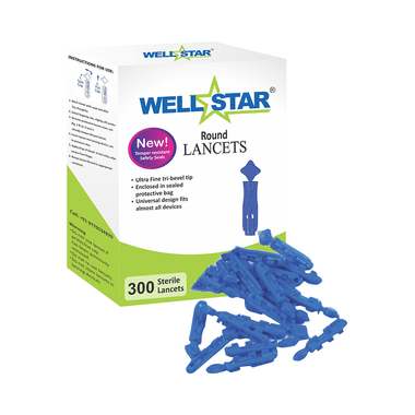 Wellstar Round Lancets Blue