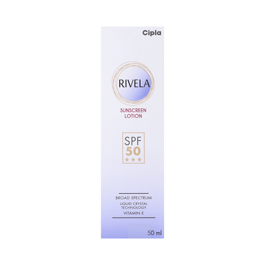 Rivela Sunscreen With Vitamin E | Broad Spectrum UVA/UVB Lotion SPF 50