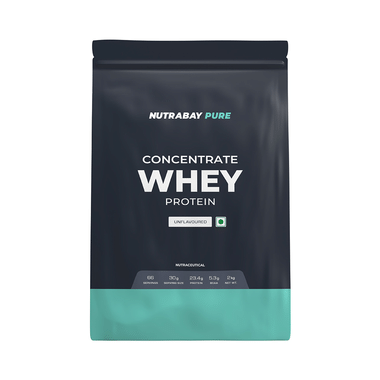 Nutrabay Pure Whey Protein Concentrate For Muscle Recovery & Immunity | No Added Sugar | Unflavoured