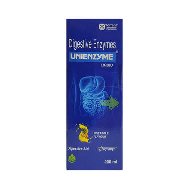 Unienzyme Digestive Enzymes For Indigestion, Acidity, Gastric, Bloat Liquid Pineapple