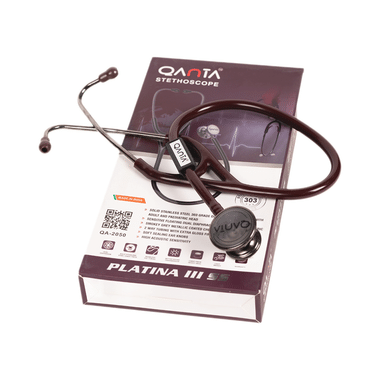 Qanta QA-2050 PLATINA III SS Smokey Grey Finish, Stainless Steel Stethoscope Brown