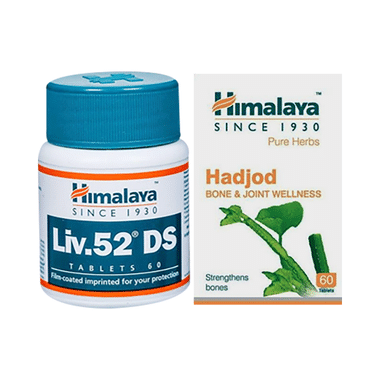 Himalaya Combo Pack Of Liv. 52 DS Tablet (60) & Hadjod Tablet (60)