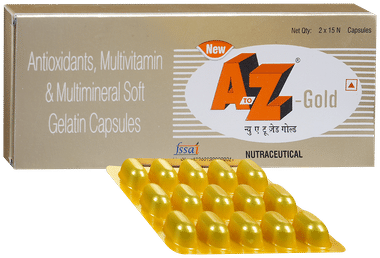 New A to Z Gold Soft Gelatin Capsule with Antioxidants, Multivitamins &  Multiminerals: Buy strip of 15.0 soft gelatin capsules at best price in  India
