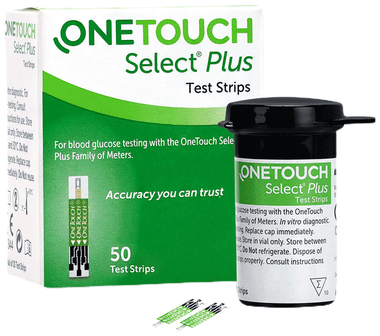 OneTouch Select Plus Simple Glucometer, FREE 10 Strips + 10