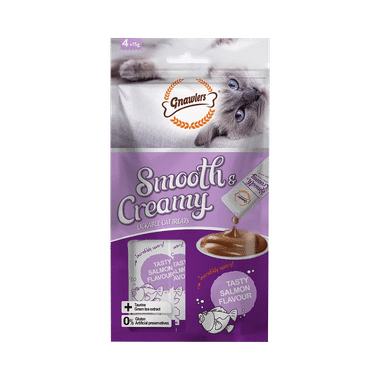 Gnawlers Smooth & Creamy Lickable Cat Treat (4Each) Tasty Salmon