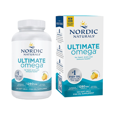 Nordic Naturals Ultimate High-Intensity Omega 3 1280mg Soft Gels for Healthy Heart, Brain Health and Optimal Wellness Lemon