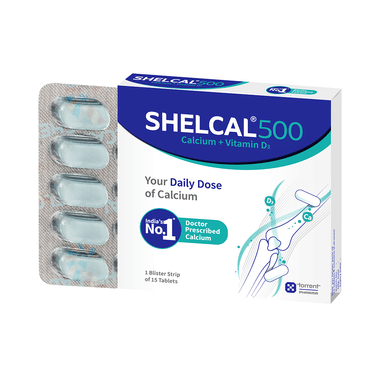 Shelcal 500 Calcium+Vitamin D3 Tablet | For Bones, Joints, Muscles Care | Supports Immunity | Daily Mineral Blend