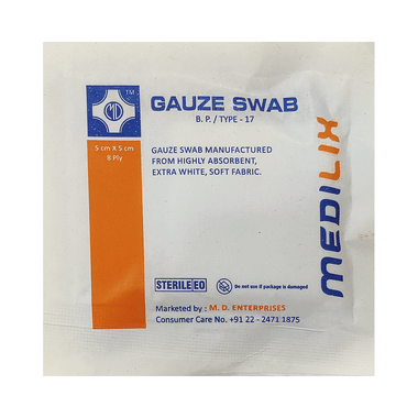 Medilix Gauze Swab Pack 5cm X 5cm X 8ply