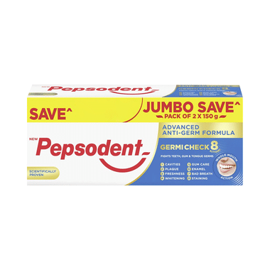 Pepsodent Germi Check 8 Actions Jumbo Save Toothpaste (150gm Each)