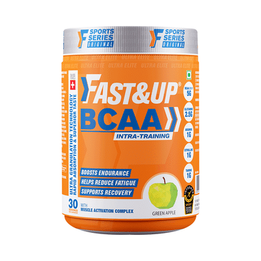 Fast&Up BCAA 2:1:1 (Leucine, Isoleucine & Valine) | For Lean Muscles & Recovery | Flavour Green Apple