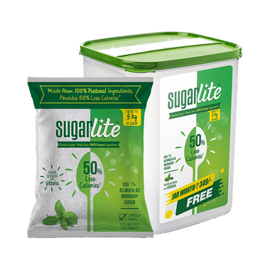 Sugarlite 50% Less Calories+ | Blended Sugar With Stevia With Storage Jar Free