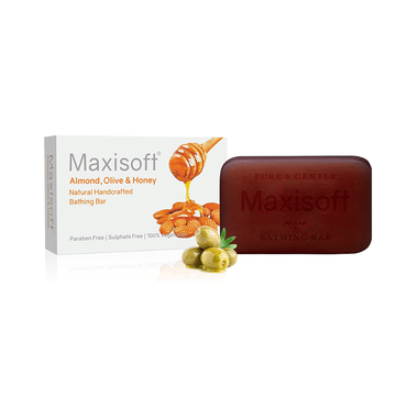 Maxisoft Almond, Olive & Honey Natural Handcrafted Bathing Bar (75gm Each)