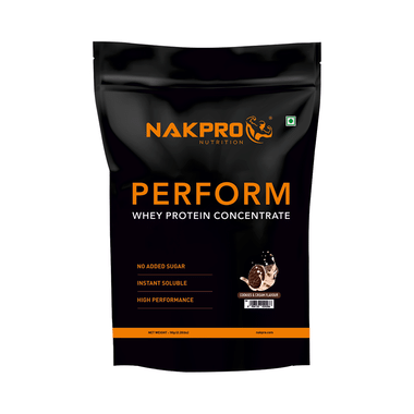 Nakpro Nutrition Perform Whey Protein Concentrate For Muscle Recovery | No Added Sugar | Flavour Cookies & Cream