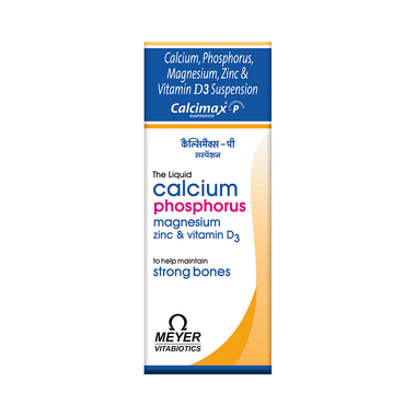 Calcimax P Suspension With Calcium, Magnesium Zinc & Vitamin D3 | For Strong Bones | Advanced Vitamin & Mineral Formula