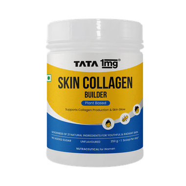 Tata 1mg Plant Based Skin Collagen Builder Powder No Added Sugar Unflavored