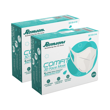 Romsons Gs-6146 Comfit 3D Face Mask (25 Each) Black