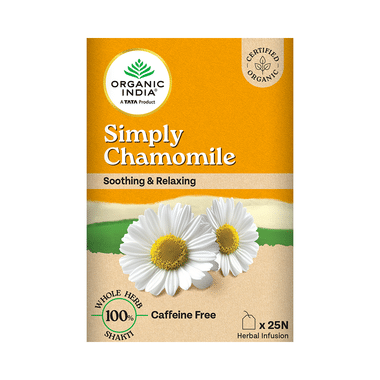Organic India Tea For Immunity, Antioxidant Support & Stress Relief | Flavour Simply Chamomile Green Tea