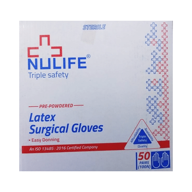 Nulife Triple Safety Latex Surgical Gloves 6.5