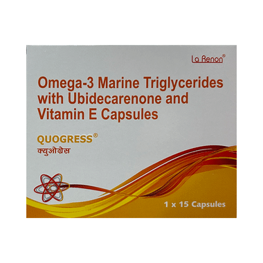 Quogress Soft Gelatin Capsule With CoQ10 Vitamin E & Omega-3 Fatty Aids