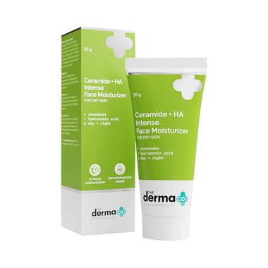 The Derma Co Ceramide+HA (Hyaluronic Acid) Intense Face Moisturizer | For Dry Skin