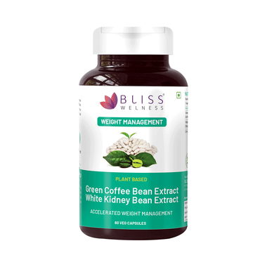 Bliss Welness Weight Management Carb Controller Green Coffee Bean Extract Veg Capsule
