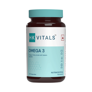 Healthkart HK Vitals Omega 3 Fatty Acids With DHA & EPA | For Heart, Joint & Brain Health | Soft Gelatin Capsule | Nutrition Care
