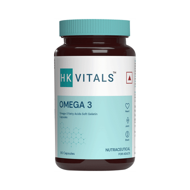 HK Vitals Omega 3 Fatty Acids with DHA & EPA | For Heart, Joint & Brain Health | Soft Gelatin Capsule | Nutrition Care