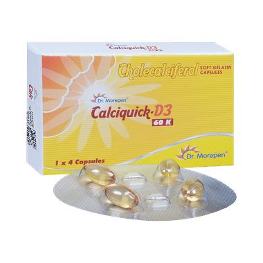Calciquick D3 60K Capsule for Bone, Joint and Muscle Health