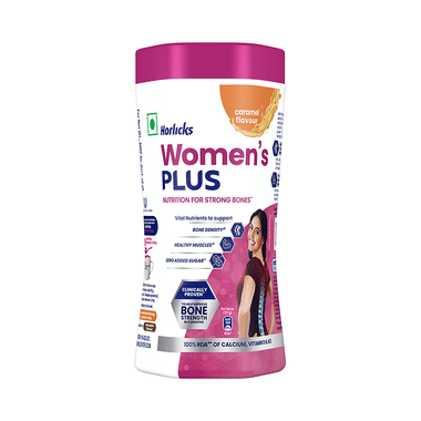 Horlicks Women's Plus With Calcium, Vitamin D & K2 For Strong Bones Caramel