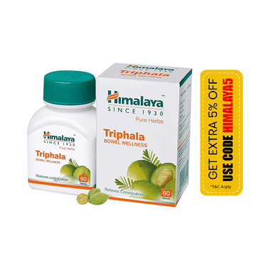 Himalaya Wellness Pure Herbs Triphala Bowel Wellness Tablet | For Constipation & Stomach Care