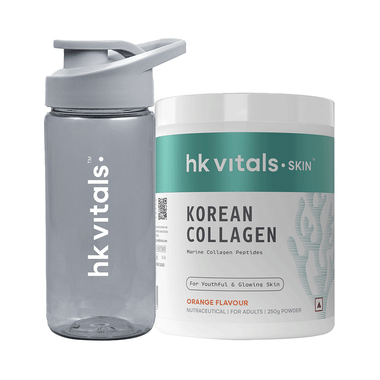 HK Vitals Korean Skin Collagen Powder Orange With Sipper Free