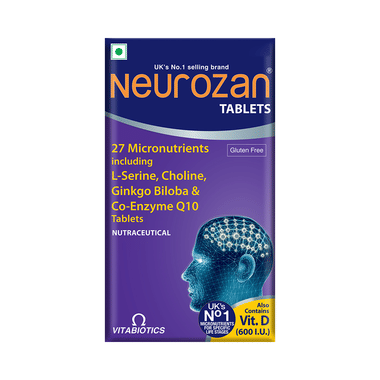 Neurozan Tablet With Serine, Choline, Gingko Biloba & Coenzyme Q10 | Gluten Free