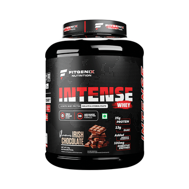 Fitgenix Nutrition  Intense Whey 1:1 Ratio Whey Protein Isolate & Hydrolysate  Powder Irish Chocolate