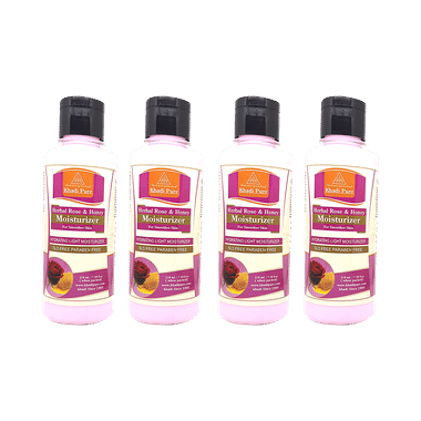 Khadi Pure Herbal Rose & Honey SLS and Paraben Free Moisturizer (210ml Each)