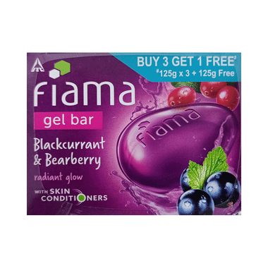 Fiama Gel Bar (125gm Each) Blackcurrant & Bearberry Buy 3 Get 1 Free