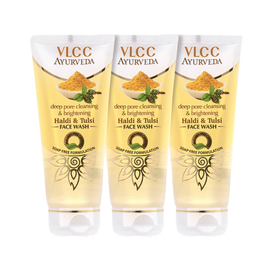 VLCC Ayurveda Deep Pore Cleansing & Brightening Haldi & Tulsi Face Wash (100ml Each)