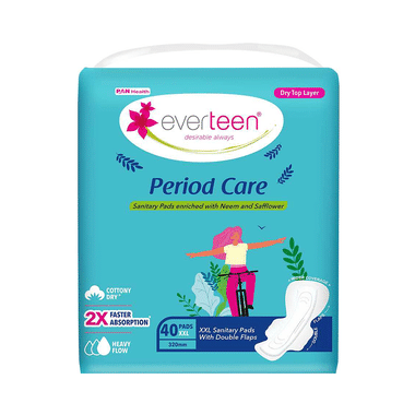 Everteen Period Care Sanitary Pads with Neem & Safflower | Cottony Dry XXL