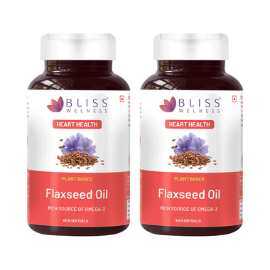 Bliss Welness Flaxseed Oil High Potency Omega-3 Softgel Capsule (60 Each)