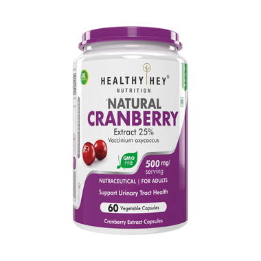 HealthyHey Nutrition Natural Cranberry Extract 25% Vegetable Capsule