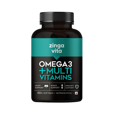 Zingavita Omega 3 + Multivitamin Soft Gelatin Capsule For Heart, Bone & Immunity Support