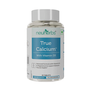 Neuherbs True Calcium with Vitamin D3 & Magnesium for Healthy Bones | Tablet