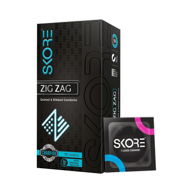 Skore Zig Zag Dotted & Ribbed Condoms