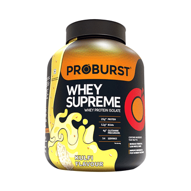 Proburst Whey Supreme Protein | With BCAAs & Glutamine For Muscle Recovery | Flavour Kulfi