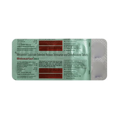 Metosartan CH 6.25mg/50mg/40mg Tablet ER