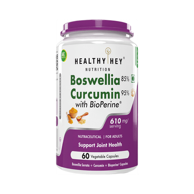 HealthyHey Boswellia Curcumin With Bioperine Vegetable Capsules