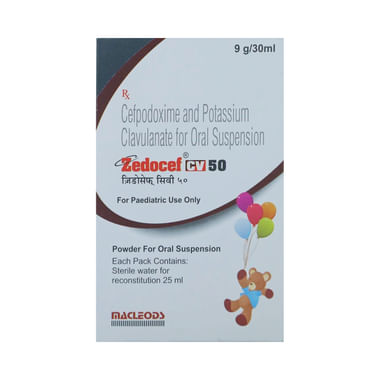 Zedocef CV 50 mg/31.25 mg Syrup