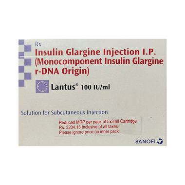 Lantus 100 IU/ml Solution for Injection (3ml Each)