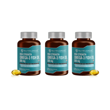 Nutrileague High Strength Omega 3 Fish Oil 500mg Softgel Capsule (30 Each)